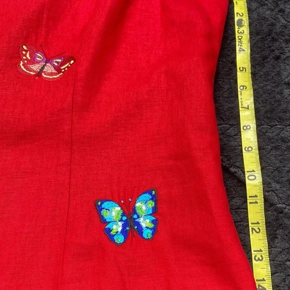 Linen blend women’s top 14 by Ultra Dress New York Buttons down the back - Picture 10 of 14